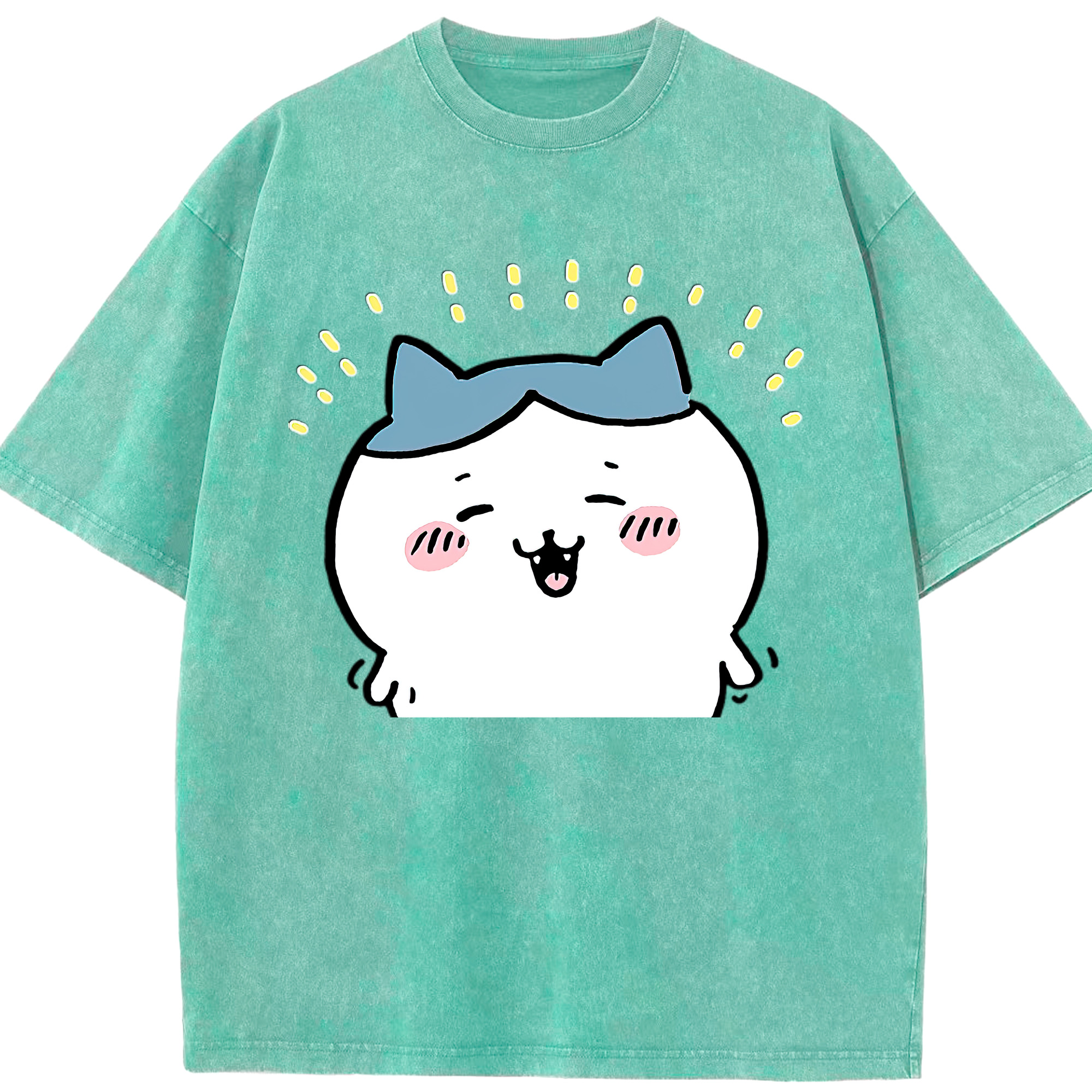 （画像用） ちいかわ ハチワレ Chii-kawa hachiware 綿100% ヴィンテージ風 半袖Tシャツ（フロントプリント）